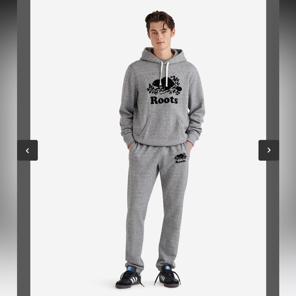 ROOTS| Men’s Organic Original Kanga Hoodie Salt & Pepper Sz L - Picture 2 of 13